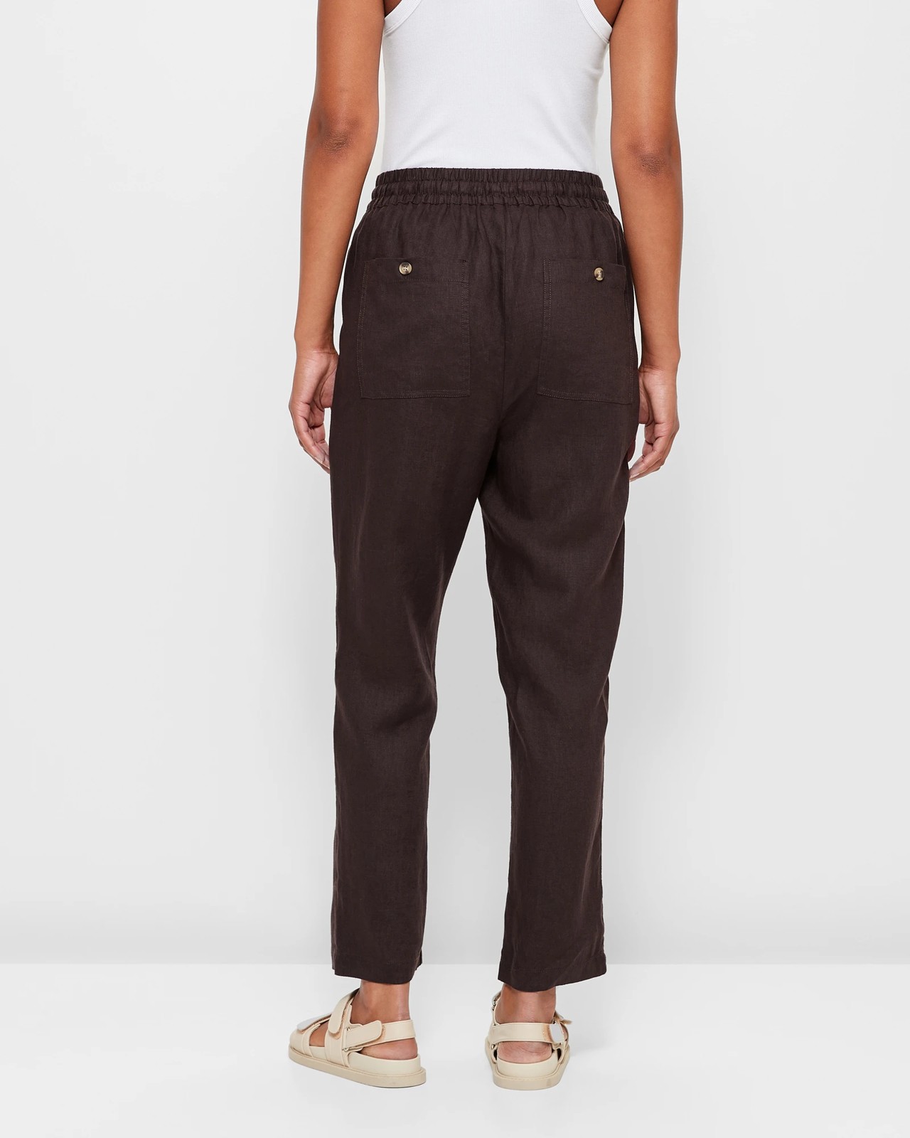 European Linen Pull On Cargo Pants 4 of 5