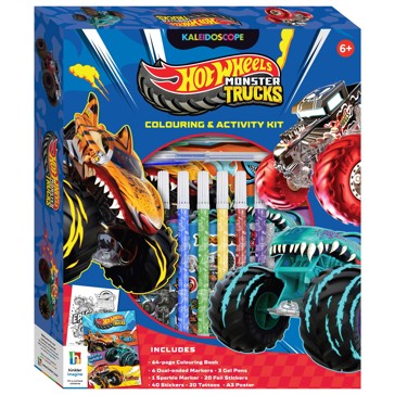 Kaleidoscope: Hot Wheels Monster Trucks Colouring and Activity Kit - Book