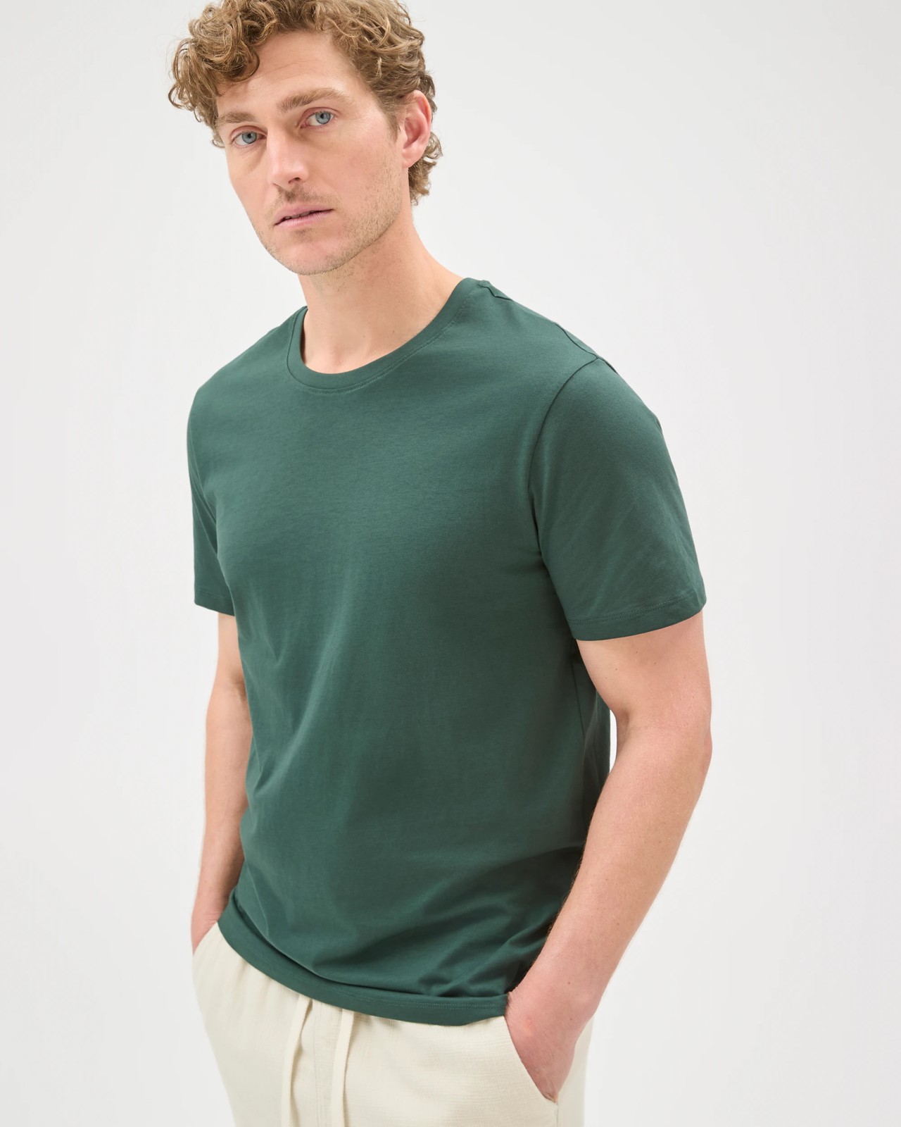 Australian Cotton Crew Neck T-Shirt - Hunter Green 4 of 6
