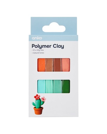 Anko 12 Pack Polymer Clay - Natural Tones