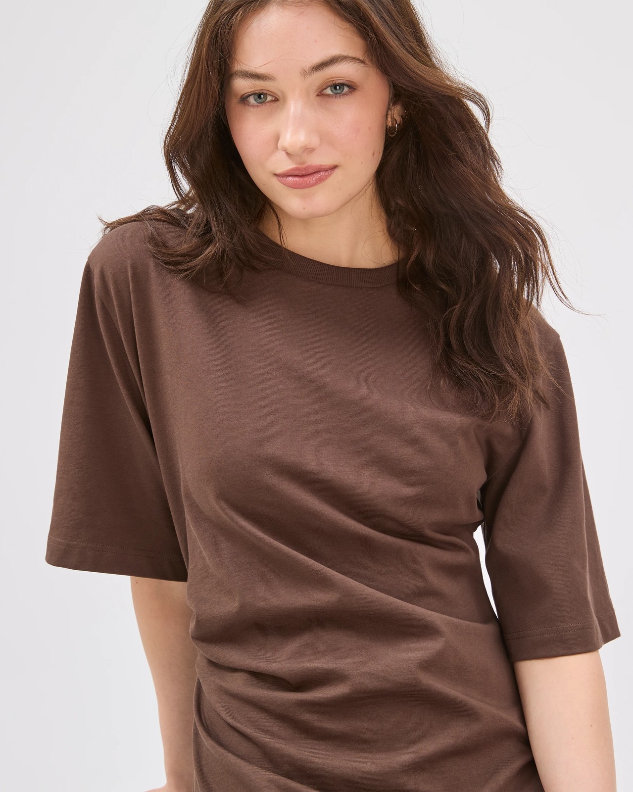 Lily Loves Australian Cotton Mini T-Shirt Dress - Bark 3 of 6