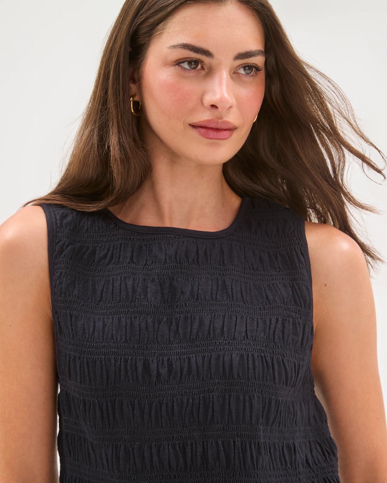 Petites Australian Cotton Shirred Tank Top 3 of 5