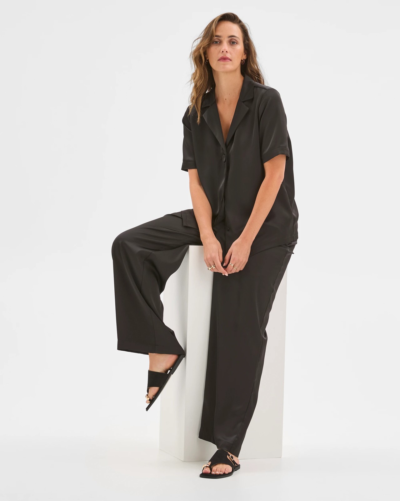 Preview Short Sleeve Satin Shirt 2 of 6