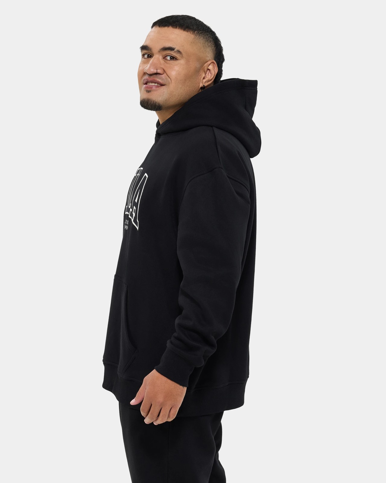 Fila Plus Fleece Hoodie - Black 3 of 5