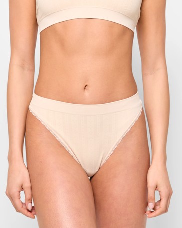 Pointelle High Waist G-String Briefs - Lily Loves
