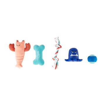 5 Pack Pet Toy Sea Life - Anko