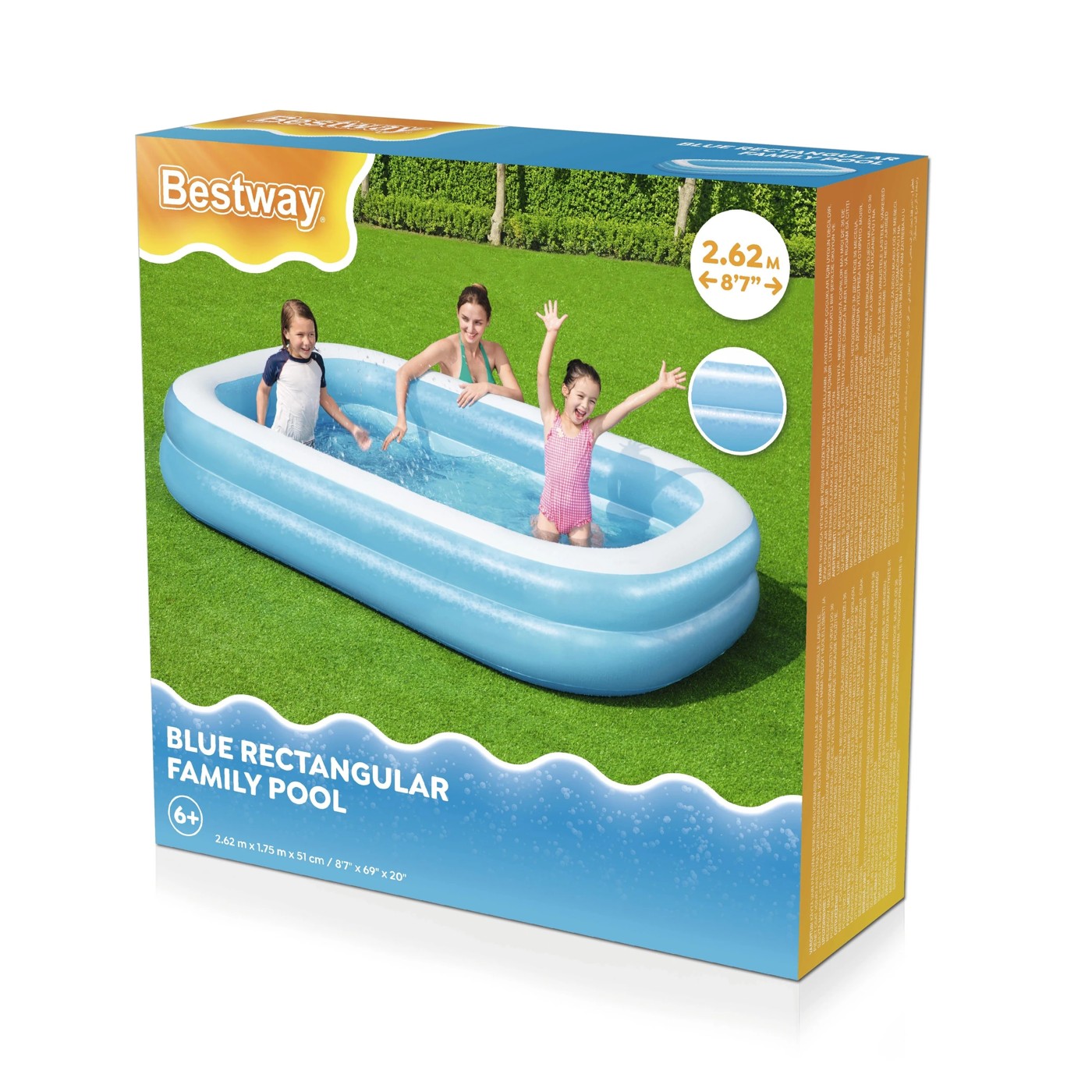 Bestway Inflatable Blue Rectangular Family Pool 3 of 6