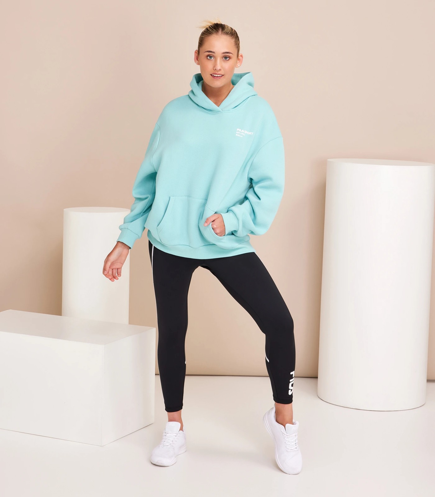 Fila oversized boyfriend hoodie with cheap front logo