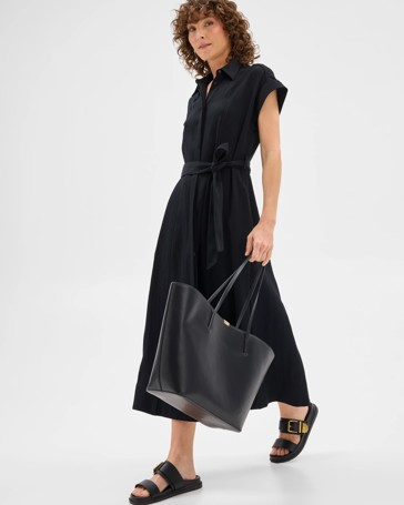 Summer Twill Midi Shirt Dress - Preview
