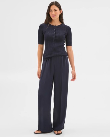 Textured Knit Henley Top - Preview