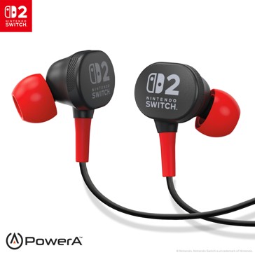 Black Wired Earbuds for Nintendo Switch 2