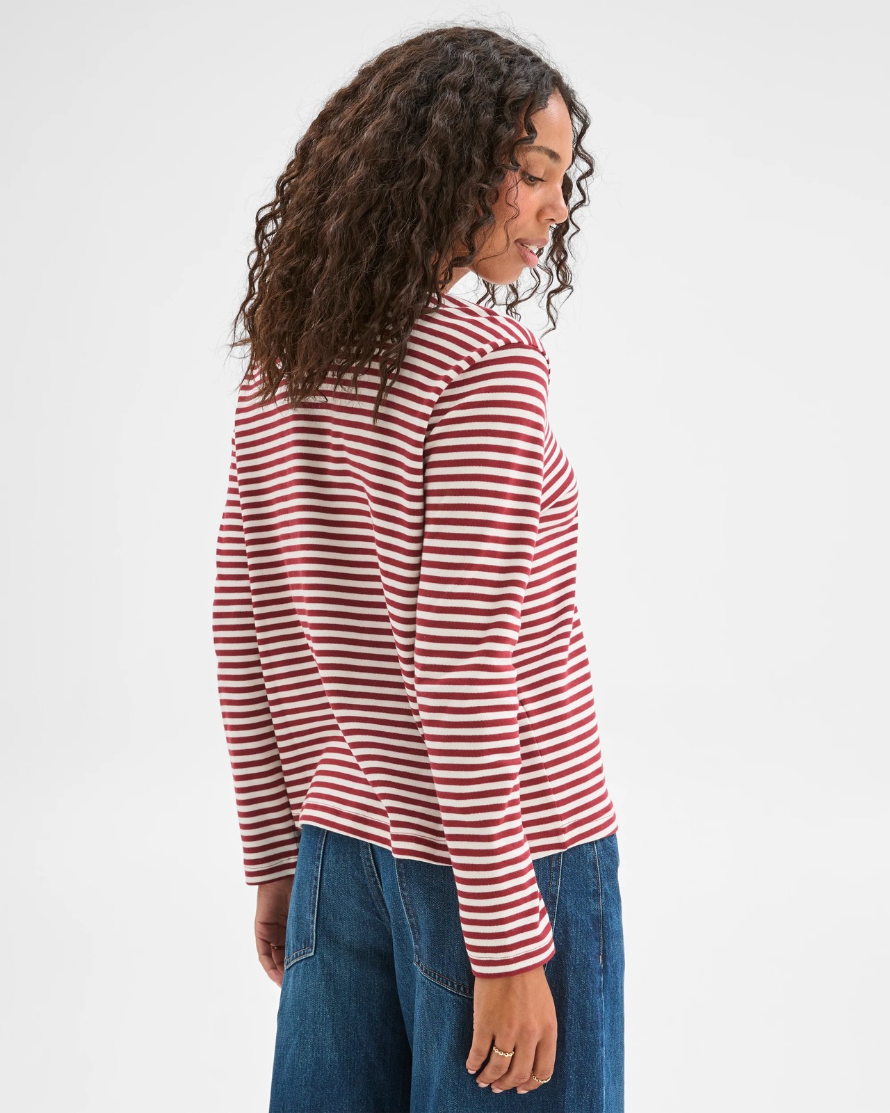 Australian Cotton Classic Long Sleeve Crew Neck T-Shirt - Brick 6 of 6