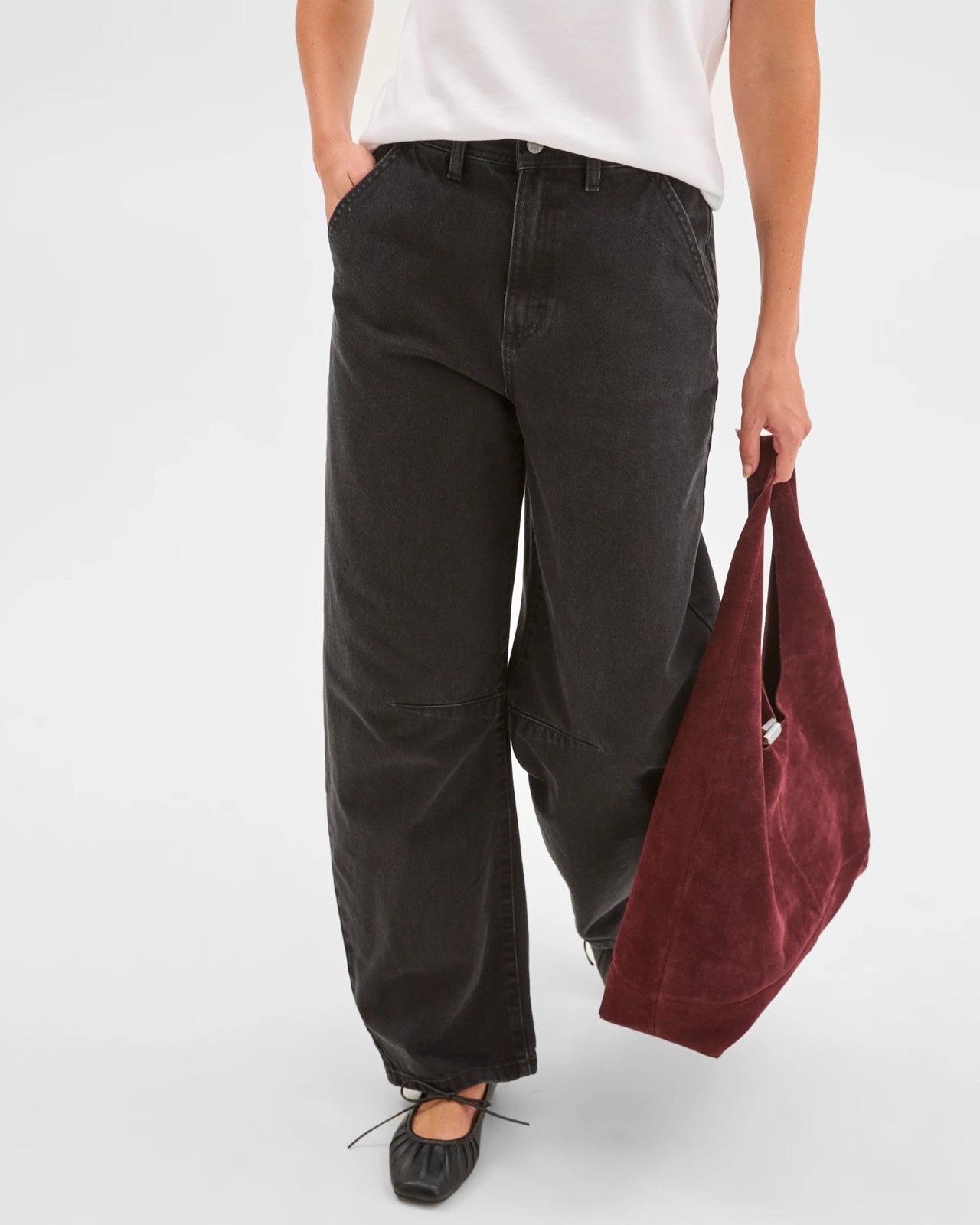 Cate Relaxed Barrel Denim Jeans - Clean Black 3 of 6