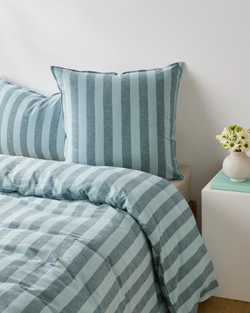 Reid Stripe Linen/Cotton European Pillowcase