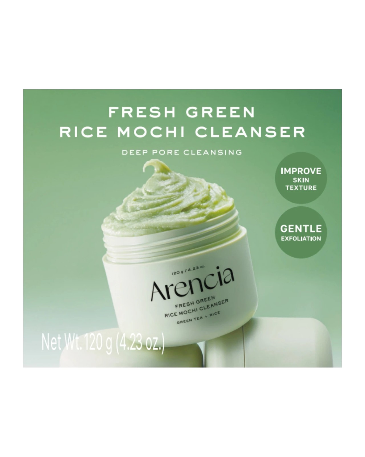 Arencia Fresh Green Rice Mochi Cleanser 120g 3 of 4