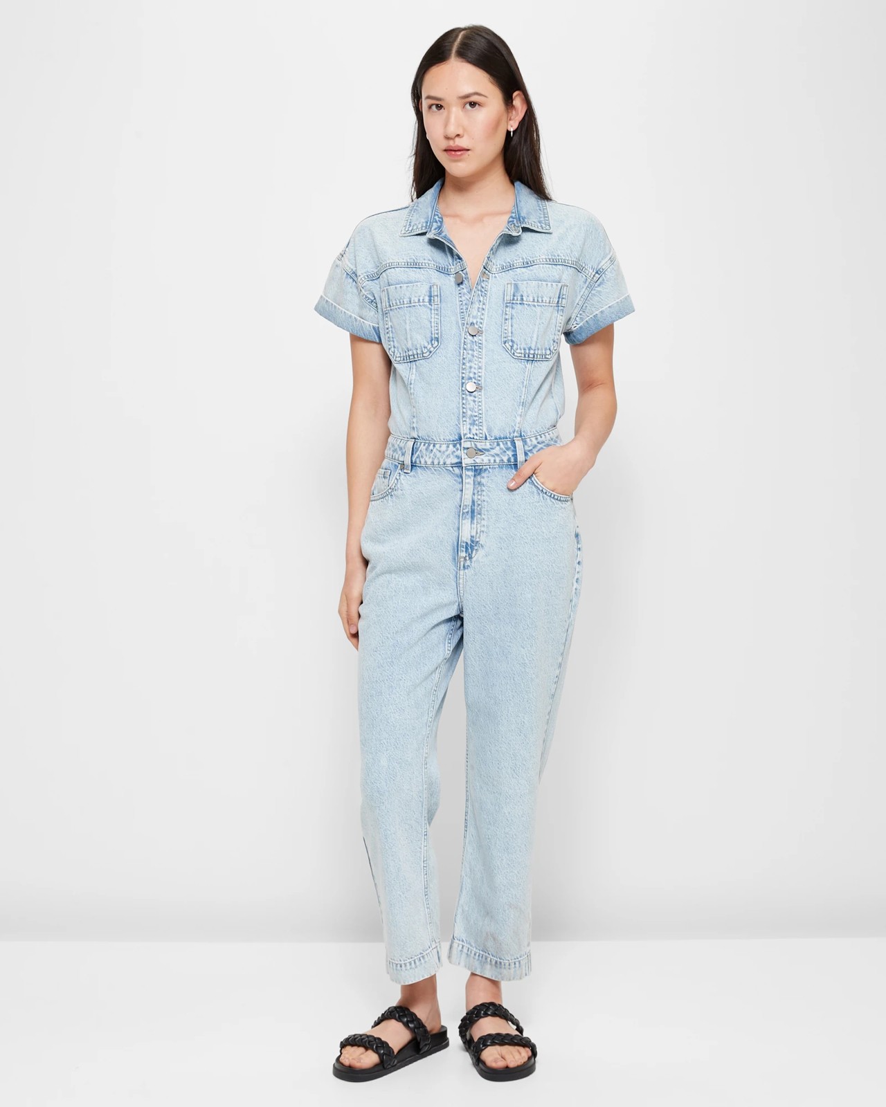 Blue jean best sale jumpsuit at target