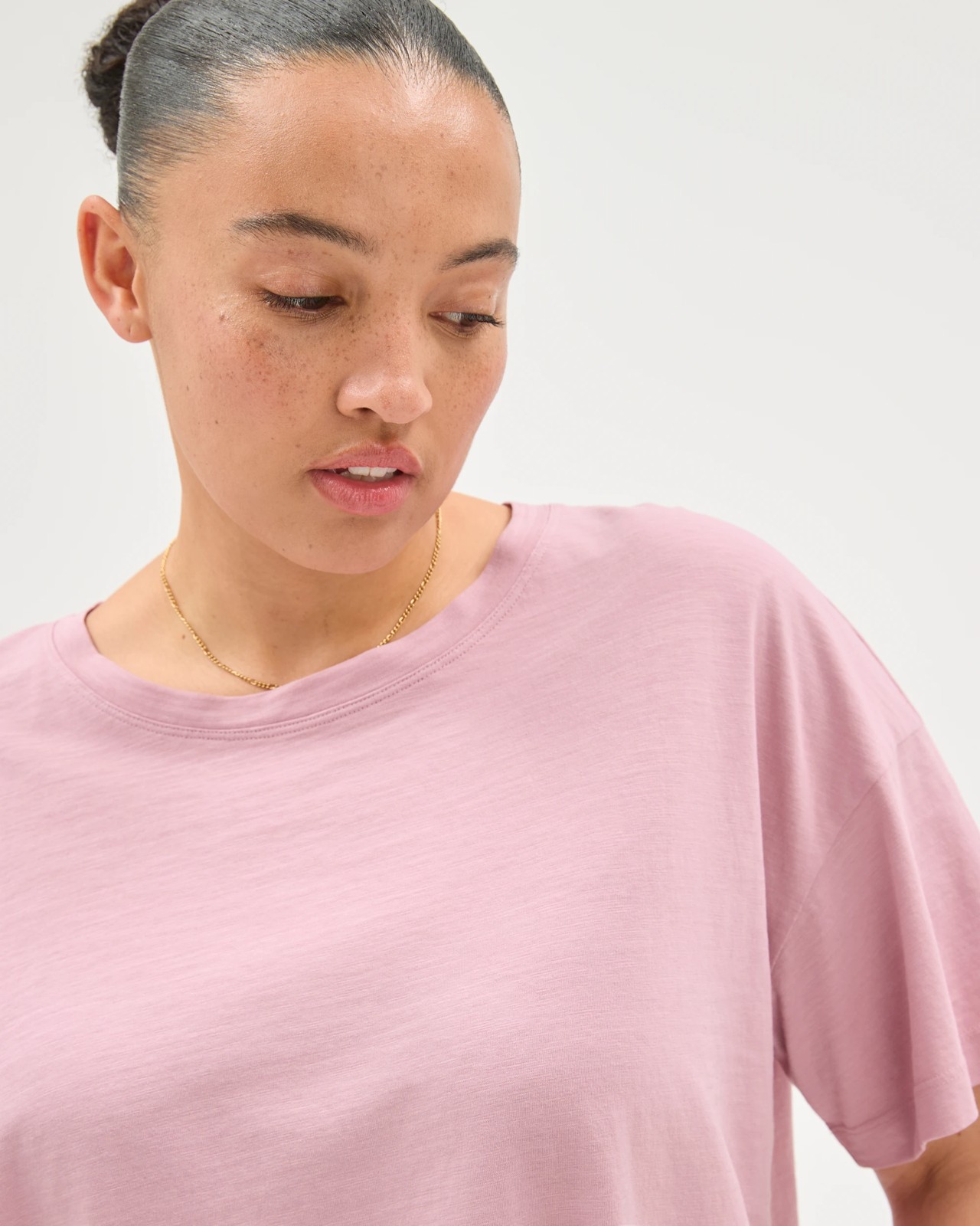 Plus Size Australian Cotton Slub Boxy T-Shirt - Whipped Berry 4 of 6