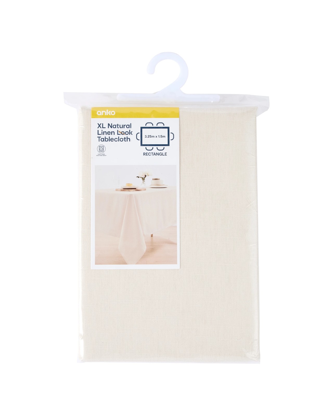 Anko Extra Large Natural Linen Look Tablecloth 4 of 4