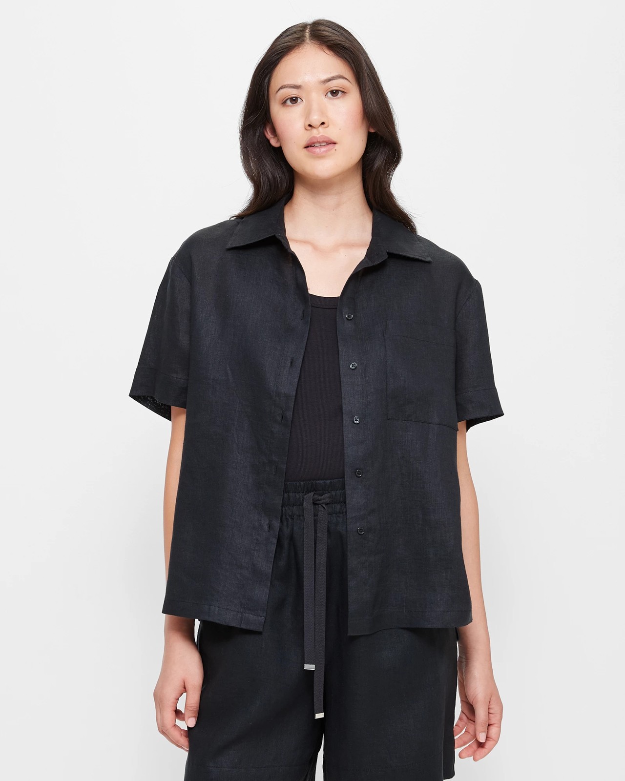 Target European Linen Shirt - Black