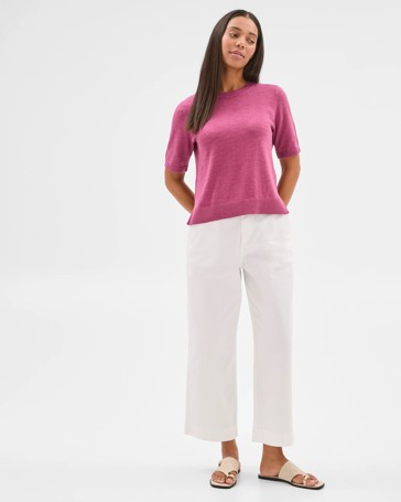 Australian Cotton/Linen Blend Knitted T-Shirt