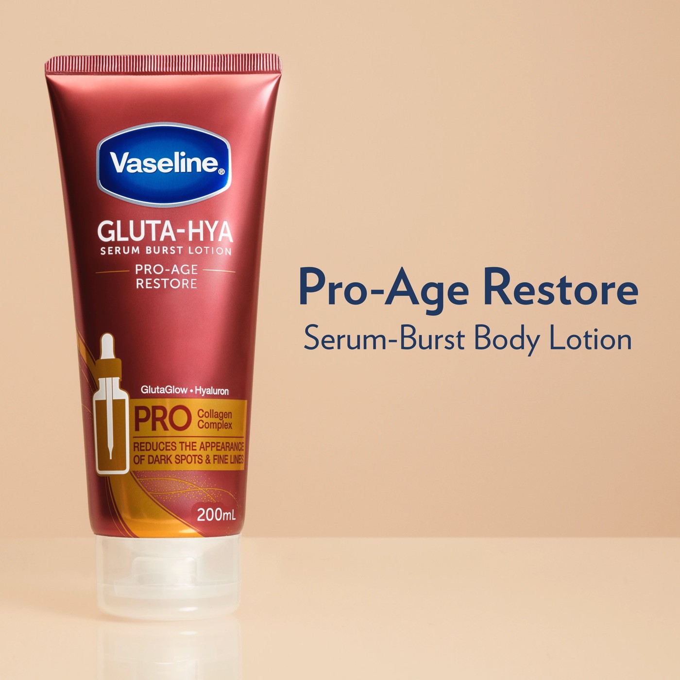 Vaseline Gluta-Hya Serum Burst Pro-Age Restore Body Lotion 200ml 4 of 4