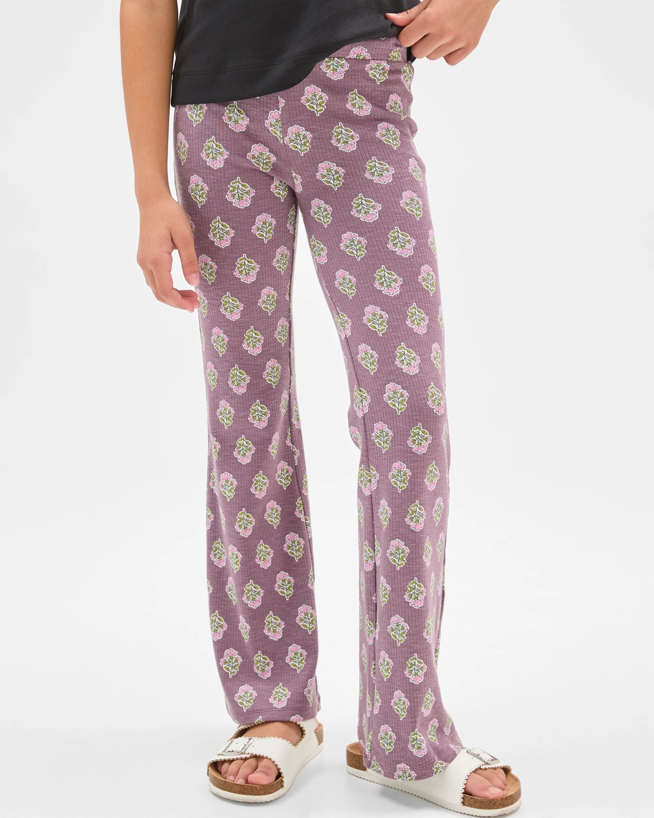 Ribbed Flare Leggings - Woodblock Purple 2 of 6