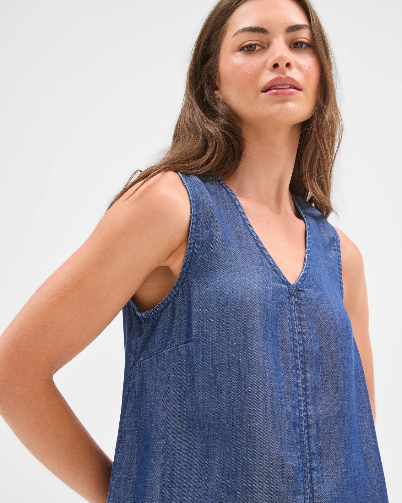 Petites Lyocell Sleeveless Woven Top 6 of 6