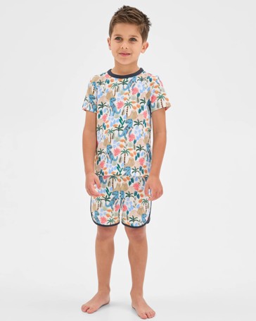 Organic Cotton Younger Boys Elevated Knit Waffle Pyjama Set