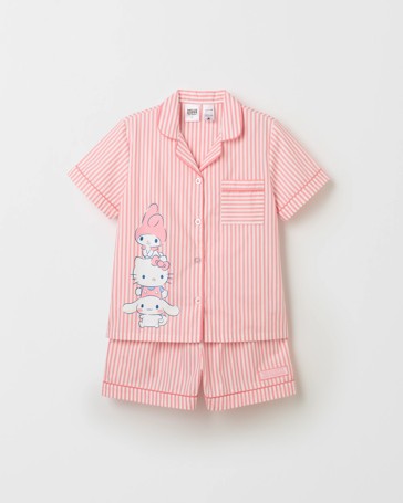 Hello Kitty Australian Cotton Older Girls Woven Pyjama Set