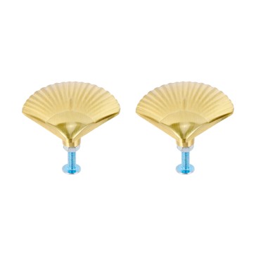2 Pack Shell Handles, Gold Look - Anko