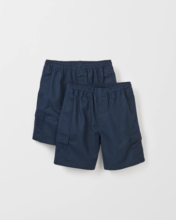 Australian Cotton Blend 2 Pack School Drill Cargo Shorts
