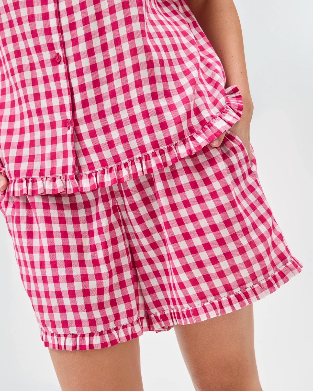 Womens Woven Frill Pyjama Set 4 of 5