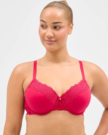 Fuller Figure Lila Lace Trim Overlay Underwire T-Shirt Bra
