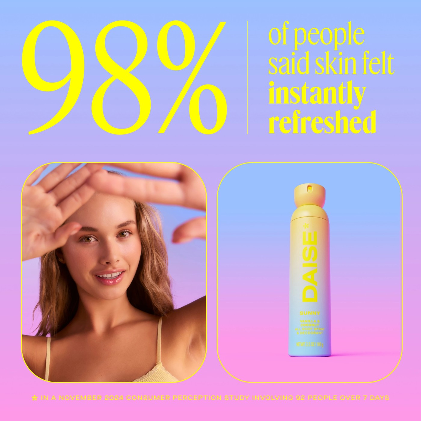 DAISE Sunny All Body Spray and Deodorant 120ml - Vanilla and Coconut Scent 2 of 6