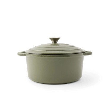 Anko 5L Cast Iron Casserole - Green