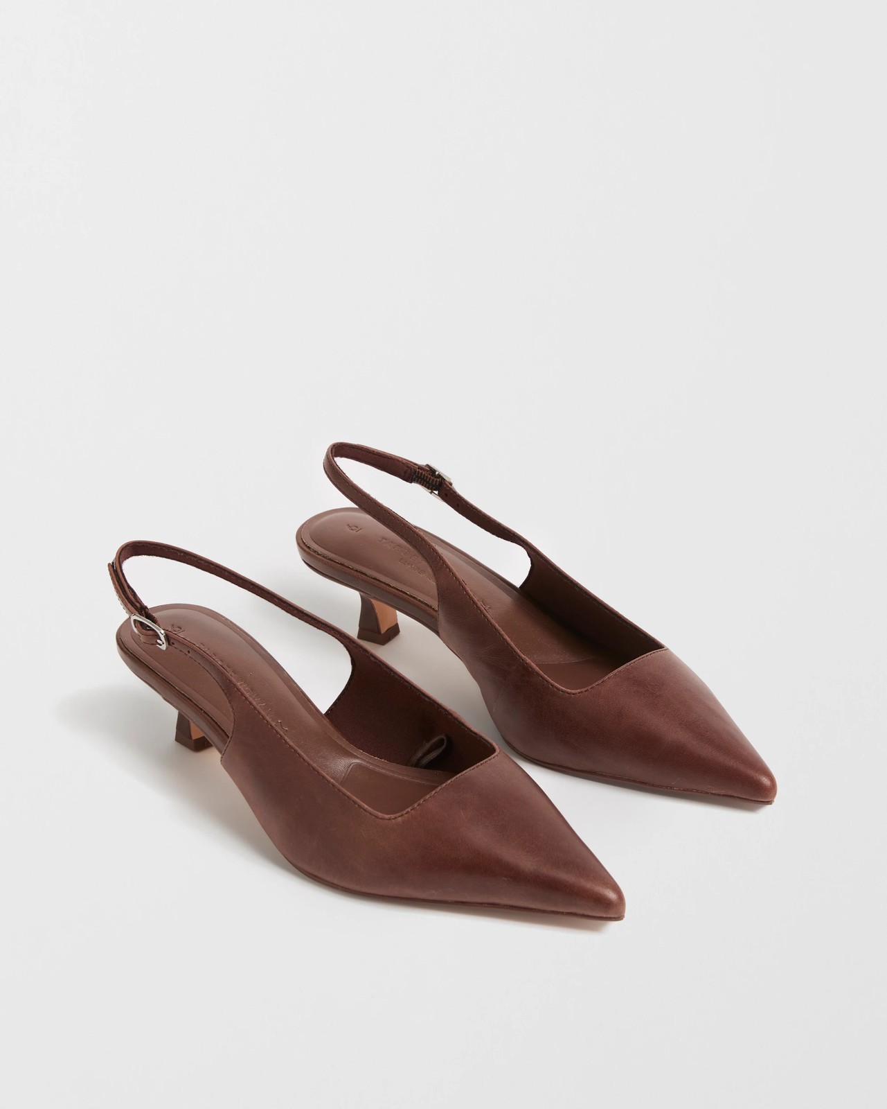 Talia Genuine Suede Slingback Heels - Brown 3 of 3