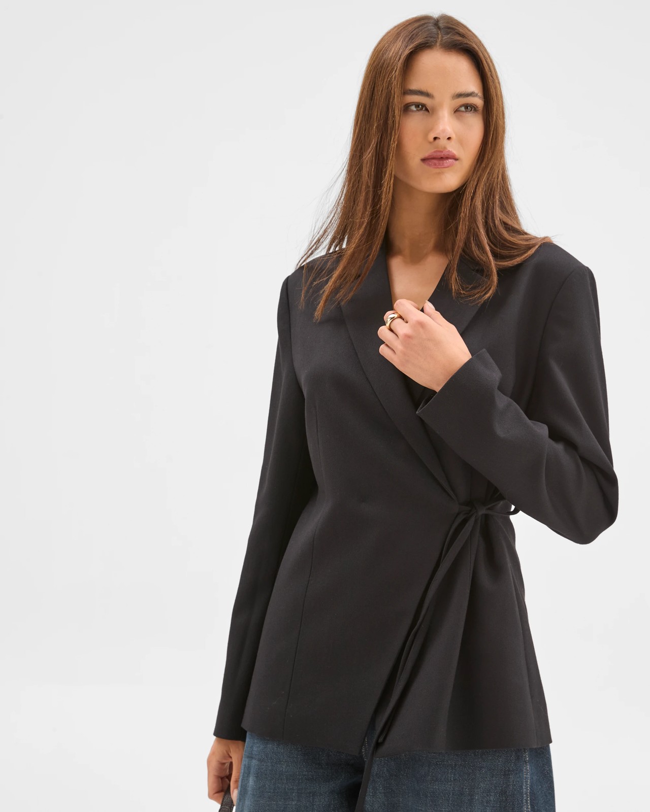 Lily Loves Wrap Tie Detail Blazer - Black 3 of 5
