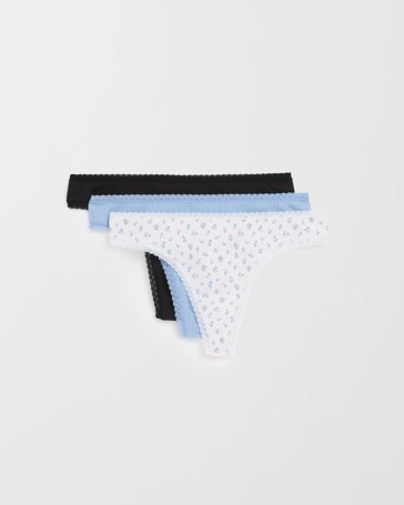 Lily Loves Australian Cotton 3 Pack Pointelle G-String Briefs