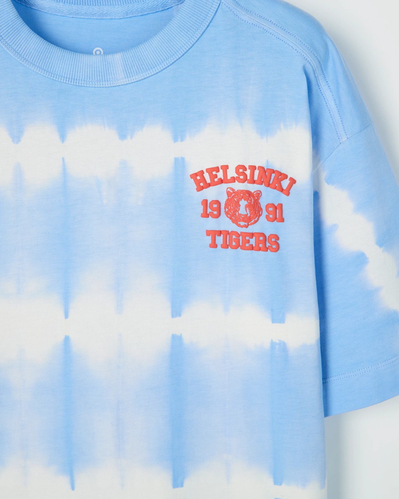 Australian Cotton Oversized Dyed Graphic T-Shirt - Blue 6 of 6