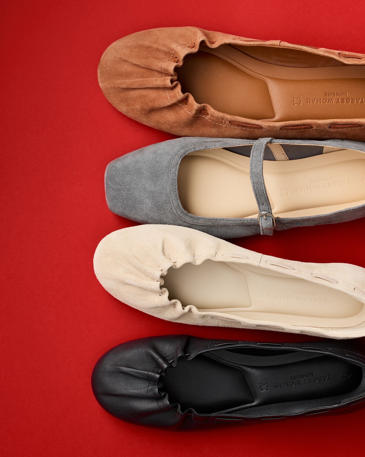 Genuine Suede Leather Mary Jane Strap Ballet Flats - Charcoal Suede 4 of 4