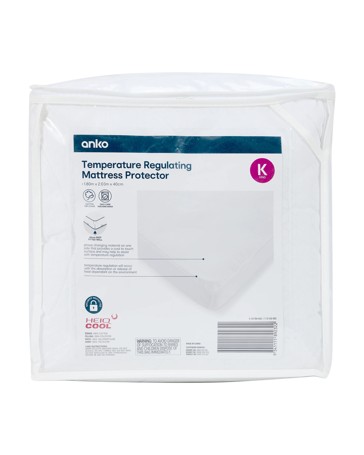 Anko Temperature Regulating Mattress Protector, King Bed - White