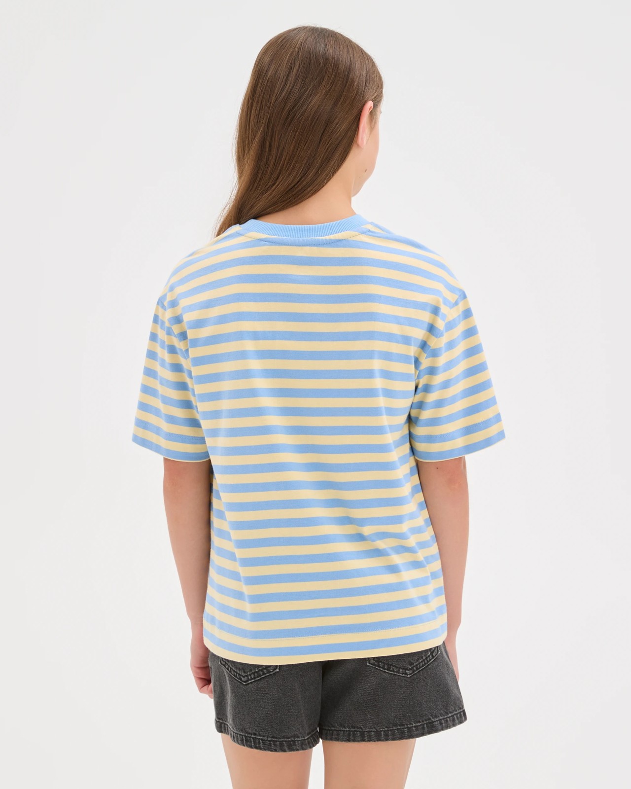 Organic Cotton Heavyweight Oversized T-Shirt - Yellow / Blue 4 of 6