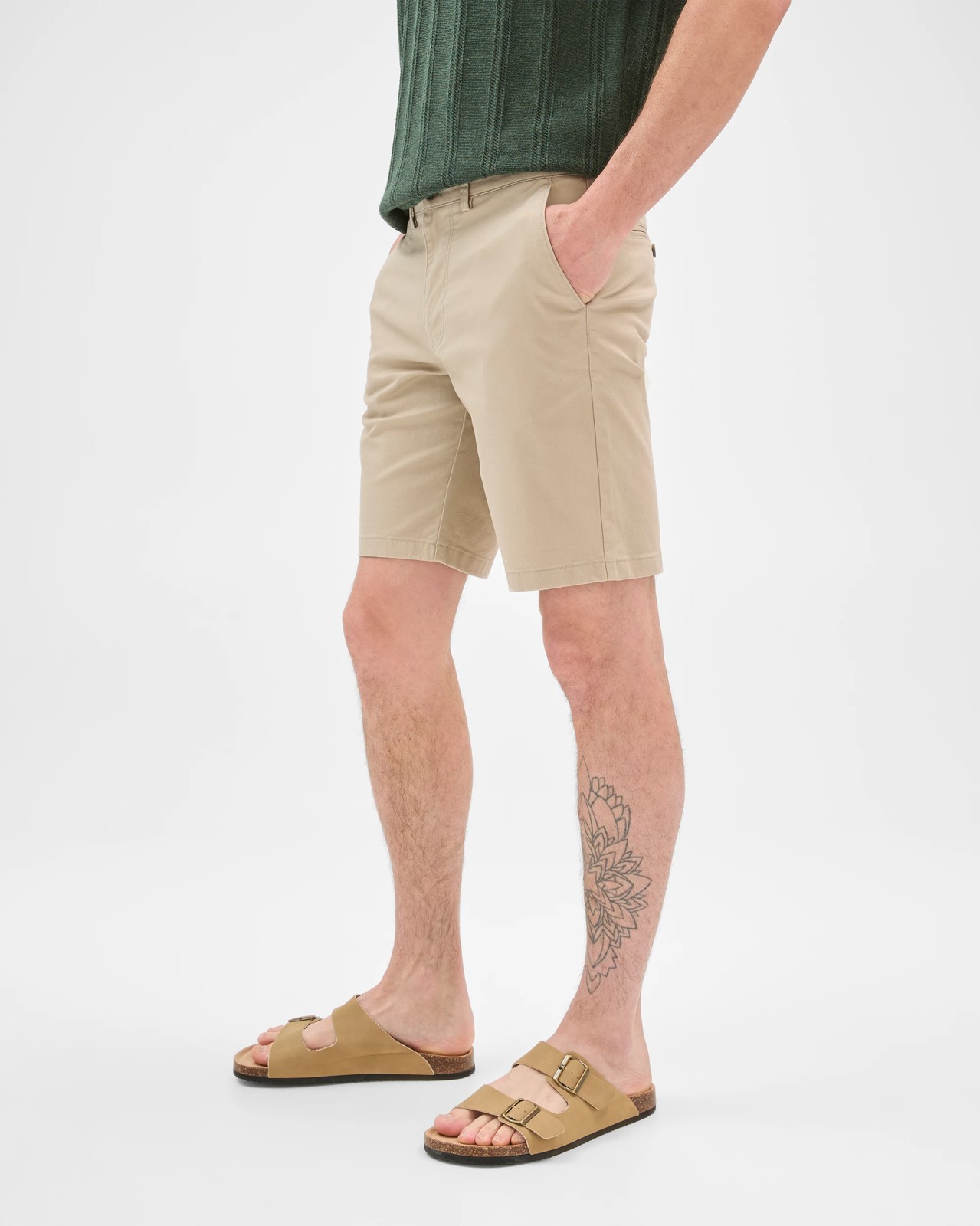 Australian Cotton Regular Chino Shorts - Stone 4 of 6