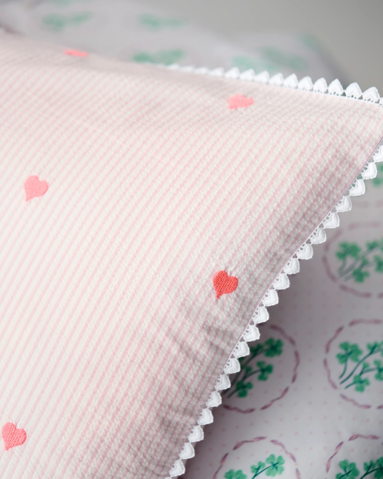 Brooke Embroidered Hearts Cotton Quilt Cover Set 6 of 6