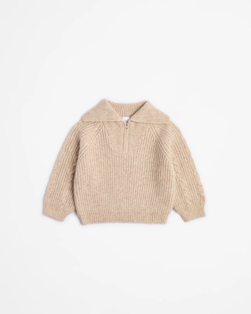 Qtr Zip Collar Knit Jumper