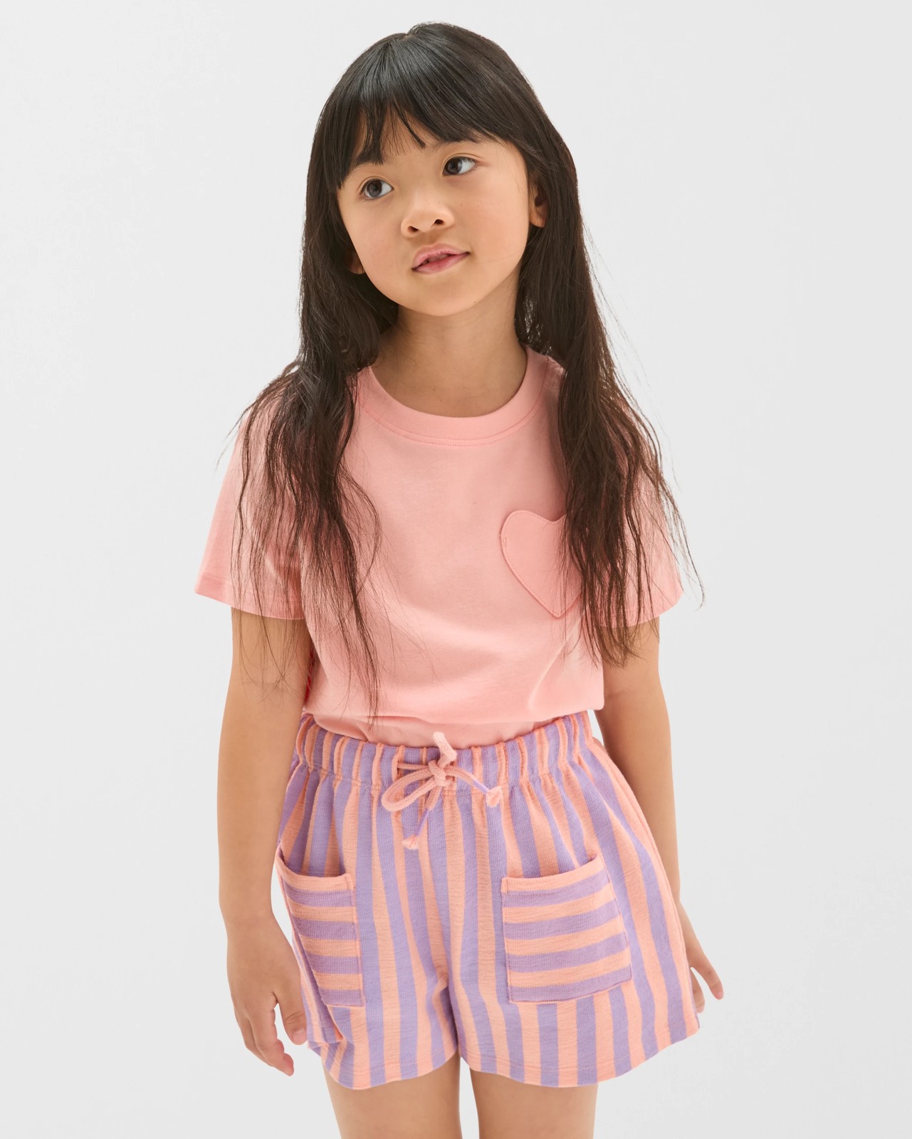 Australian Cotton Blend Fashion Knit Shorts - Purple / Orange 3 of 6