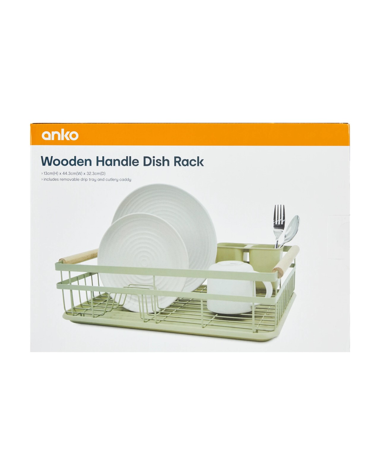 Anko Green Wooden Handle Dish Rack 6 of 6