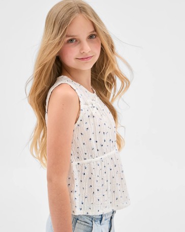 Textured Knit Bow Tank