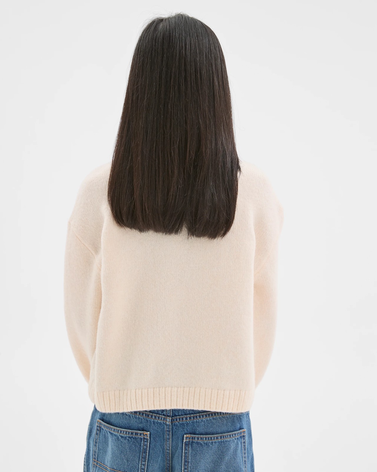 Sequin Long Balloon Sleeve Knit Jumper - Cream 5 of 5