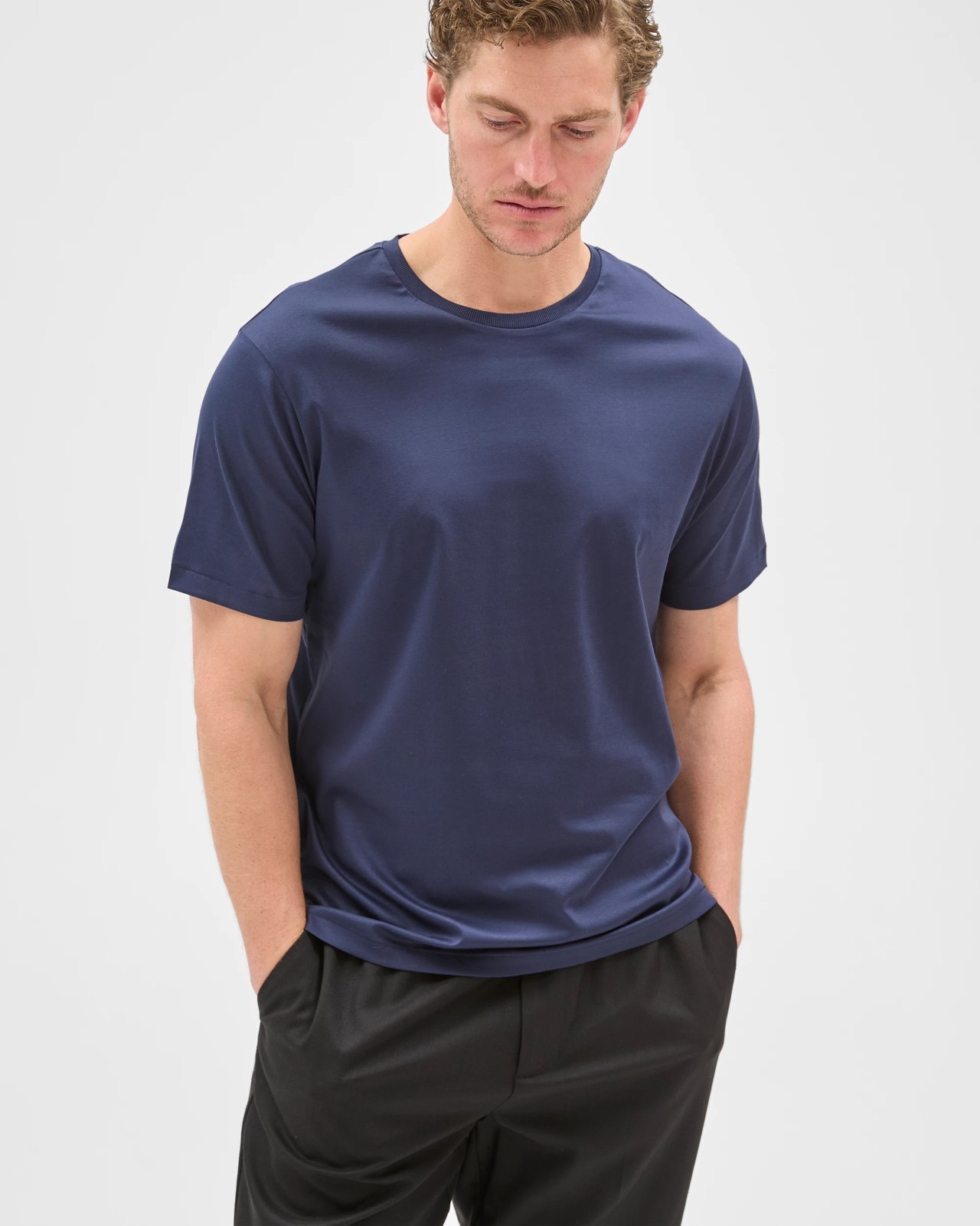 Preview Australian Cotton Interlock T-Shirt - Navy 5 of 5